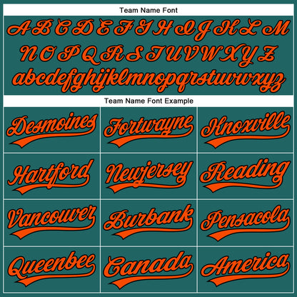 Custom Teal Black Pinstripe Orange Authentic Baseball Jersey - Sky-Custom