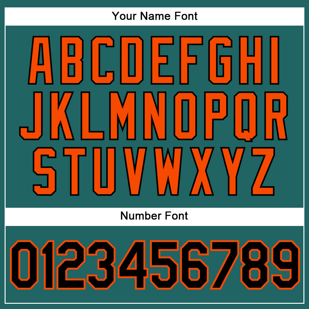 Custom Teal Black Pinstripe Orange Authentic Baseball Jersey - Sky-Custom