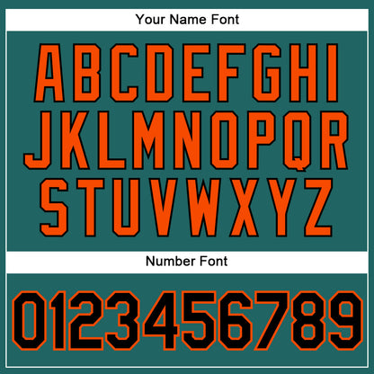 Custom Teal Black Pinstripe Orange Authentic Baseball Jersey - Sky-Custom