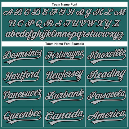 Custom Teal Gray Pinstripe Black Authentic Baseball Jersey - Sky-Custom