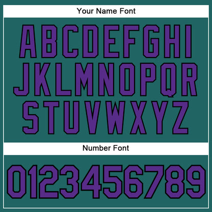 Custom Teal Purple Pinstripe Black Authentic Baseball Jersey - Sky-Custom
