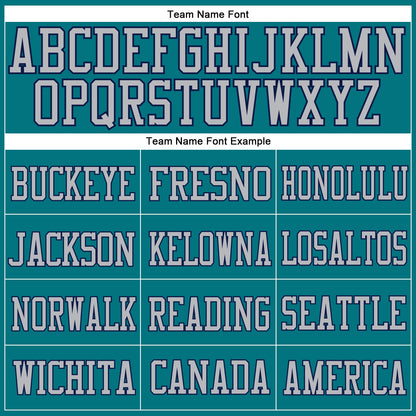 Custom Teal Gray-Navy Mesh Authentic Football Jersey - Sky-Custom