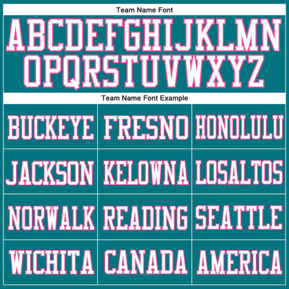 Custom Teal White-Pink Mesh Authentic Football Jersey - Sky-Custom