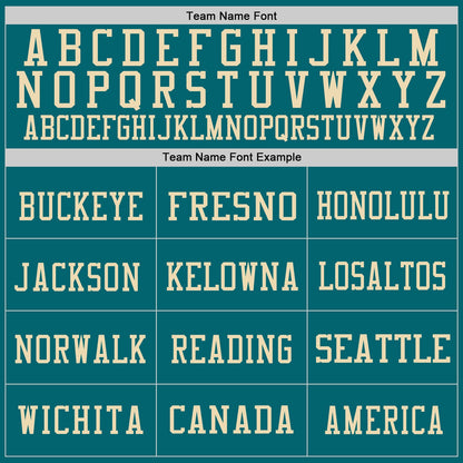 Custom Teal Vintage USA Flag-City Cream Mesh Authentic Football Jersey - Sky-Custom