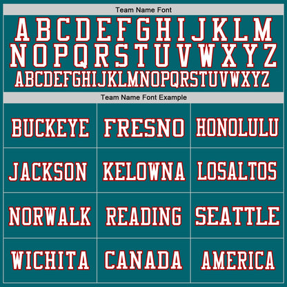 Custom Teal White-Red Mesh Authentic Football Jersey - Sky-Custom