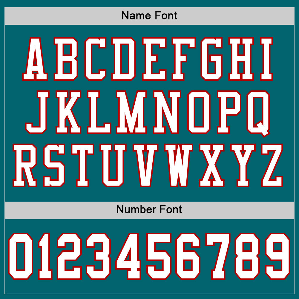 Custom Teal White-Red Mesh Authentic Football Jersey - Sky-Custom