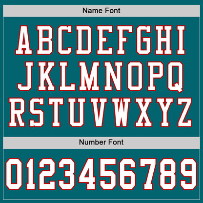 Custom Teal White-Red Mesh Authentic Football Jersey - Sky-Custom