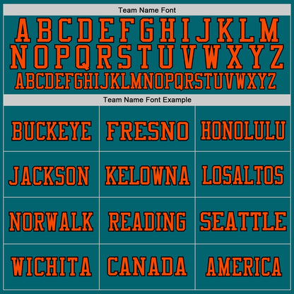 Custom Teal Orange-Black Mesh Authentic Football Jersey - Sky-Custom