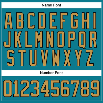 Custom Teal Old Gold-Black Hockey Lace Neck Jersey - Sky-Custom