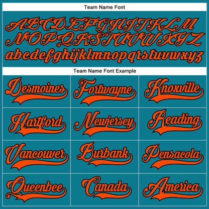 Custom Teal Orange-Black Hockey Lace Neck Jersey - Sky-Custom