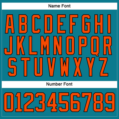 Custom Teal Orange-Black Hockey Lace Neck Jersey - Sky-Custom