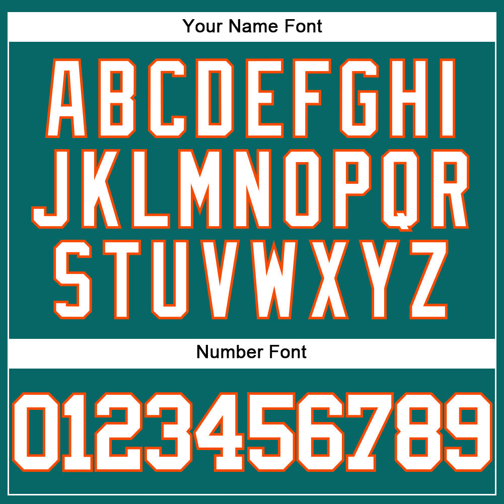 Custom Teal White-Orange Authentic Baseball Jersey - Sky-Custom