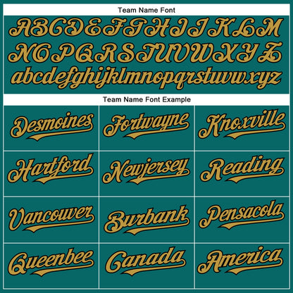 Custom Teal Old Gold-Black Authentic Baseball Jersey - Sky-Custom