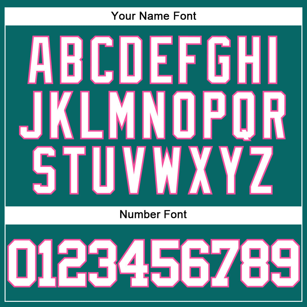 Custom Teal White-Pink Authentic Baseball Jersey - Sky-Custom