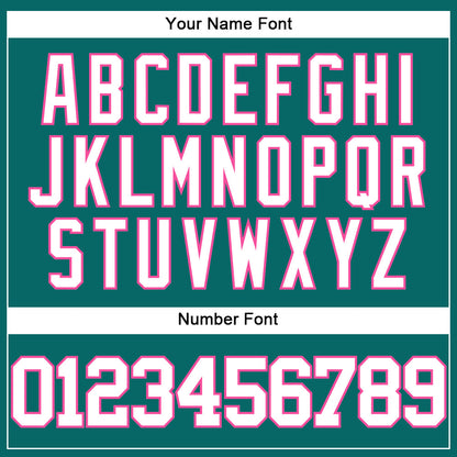 Custom Teal White-Pink Authentic Baseball Jersey - Sky-Custom