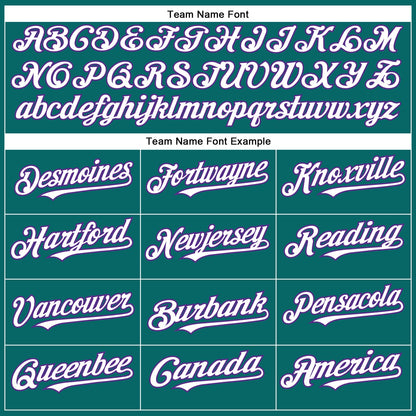 Custom Teal White-Purple Authentic Baseball Jersey - Sky-Custom