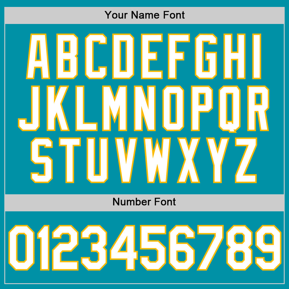 Custom Teal White-Gold Authentic Throwback Baseball Jersey - Sky-Custom