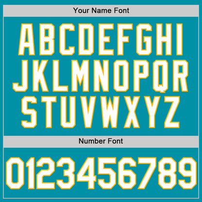 Custom Teal White-Gold Authentic Throwback Baseball Jersey - Sky-Custom