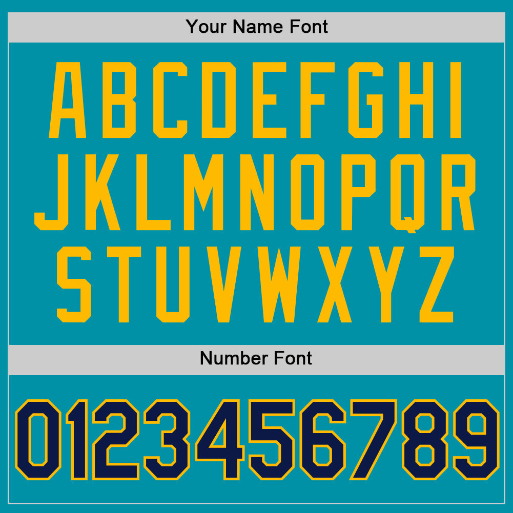 Custom Teal Navy-Gold Authentic Throwback Baseball Jersey - Sky-Custom