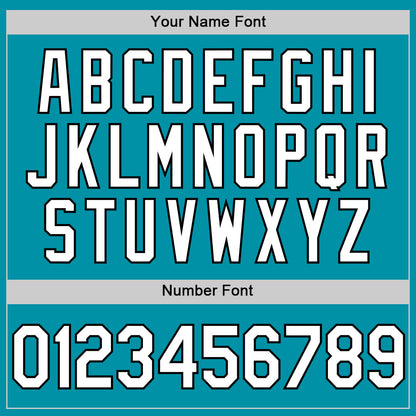 Custom Teal White-Black Authentic Throwback Baseball Jersey - Sky-Custom