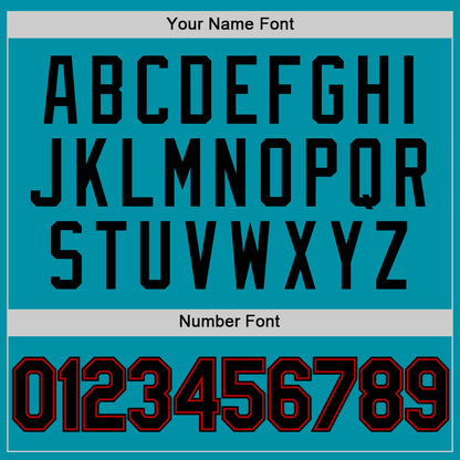 Custom Teal Black-Red Authentic Throwback Baseball Jersey - Sky-Custom