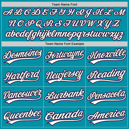 Custom Teal Black-Purple Authentic Throwback Baseball Jersey - Sky-Custom