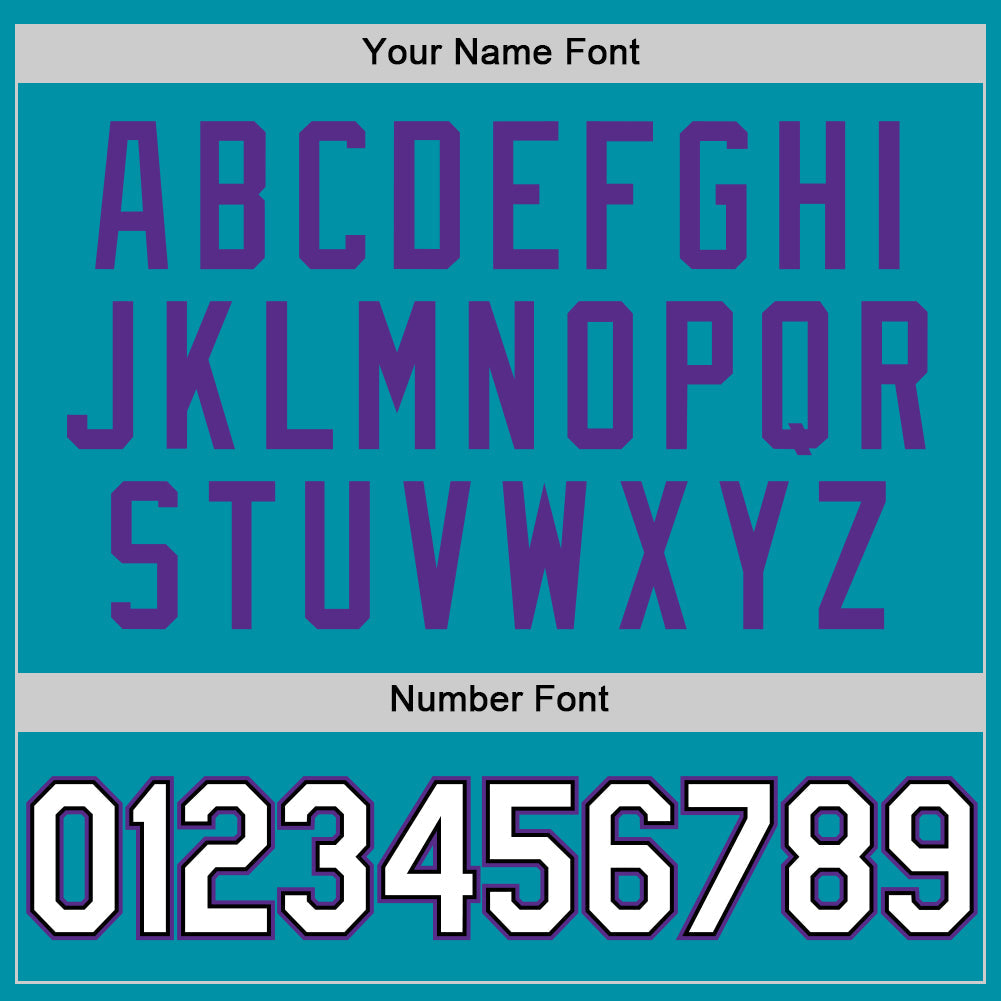 Custom Teal Black-Purple Authentic Throwback Baseball Jersey - Sky-Custom