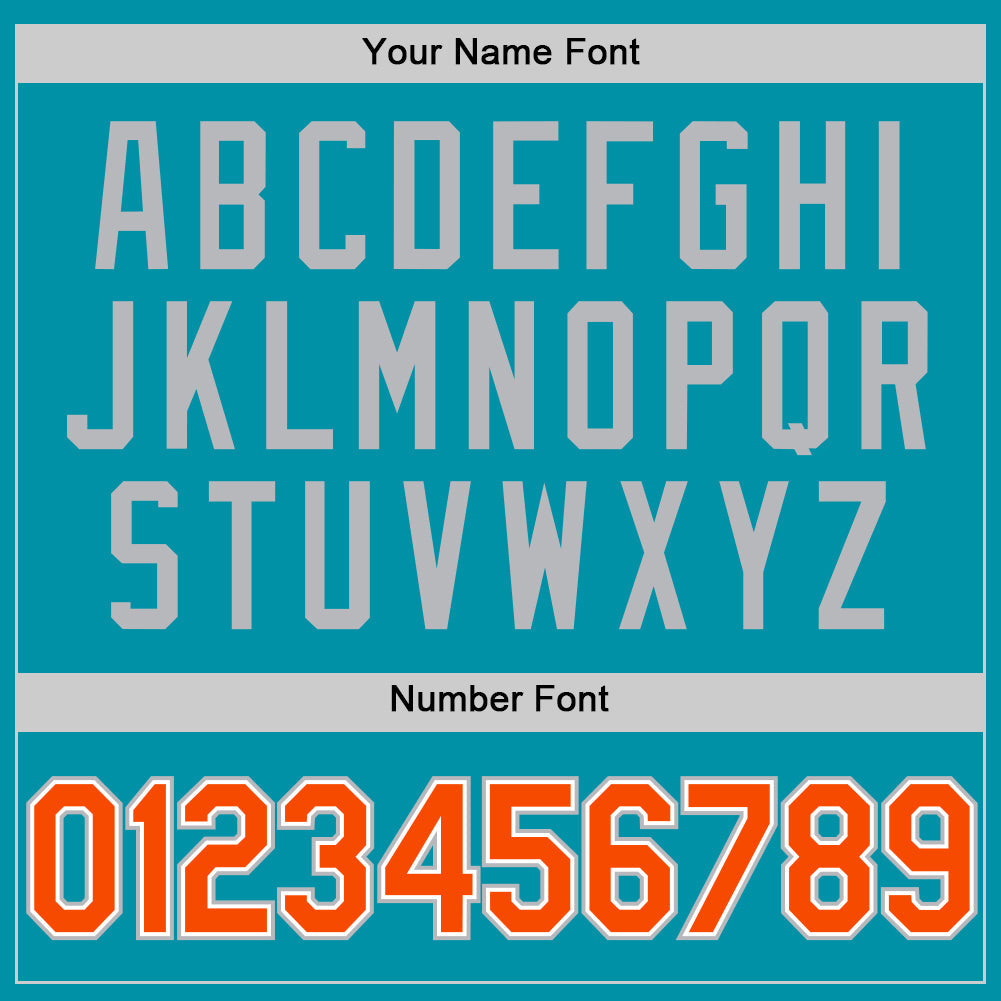 Custom Teal Orange-Gray Authentic Throwback Baseball Jersey - Sky-Custom