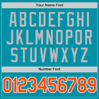 Custom Teal Orange-Gray Authentic Throwback Baseball Jersey - Sky-Custom