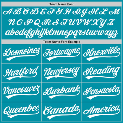Custom Teal White Authentic Throwback Baseball Jersey - Sky-Custom