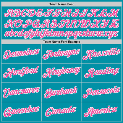 Custom Teal Pink-White Authentic Throwback Basketball Jersey - Sky-Custom