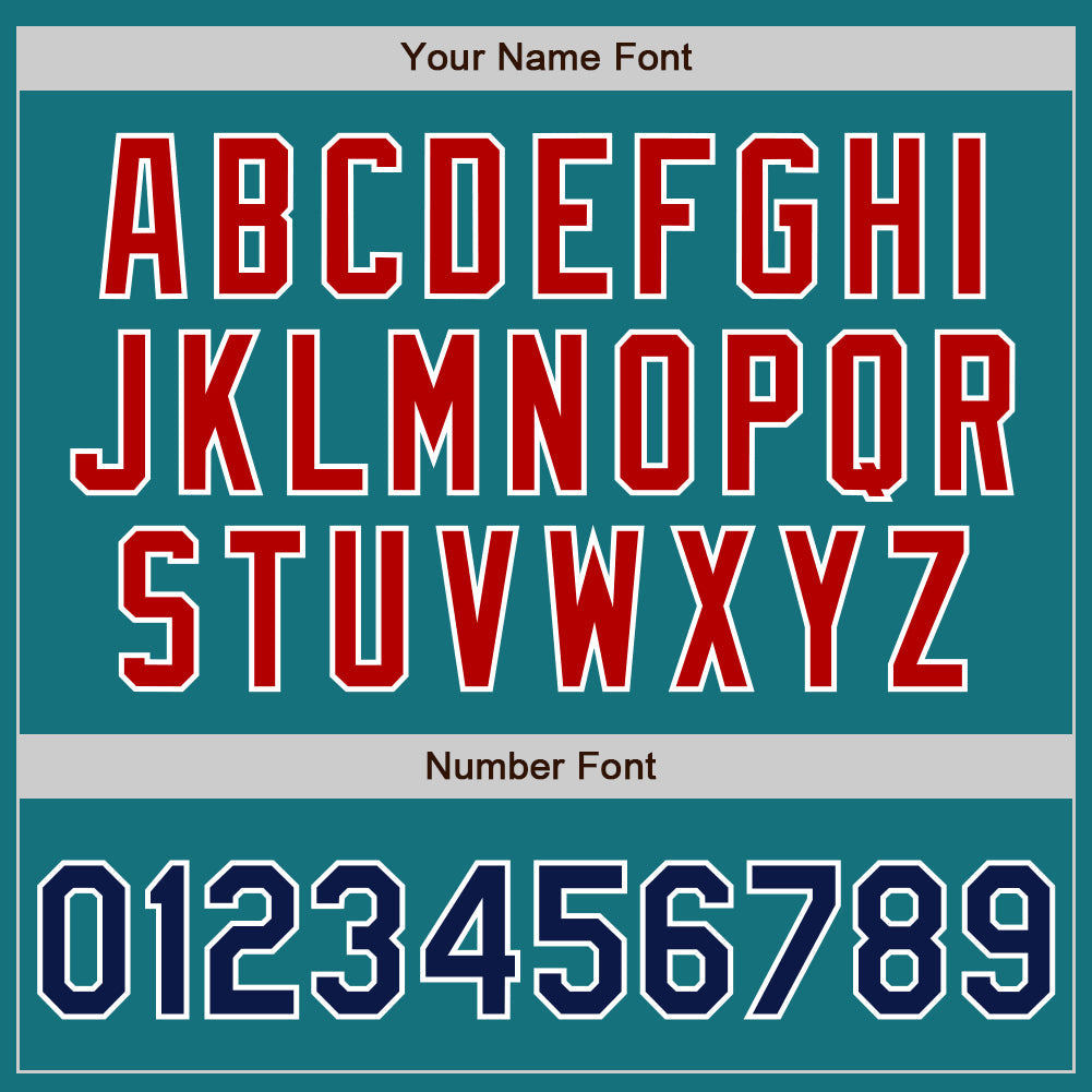 Custom Teal Navy-Red Authentic Baseball Jersey - Sky-Custom
