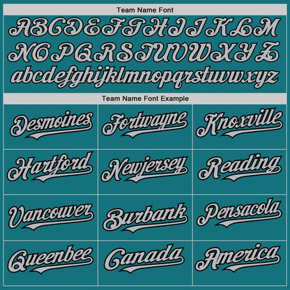 Custom Teal Gray-Black Authentic Baseball Jersey - Sky-Custom