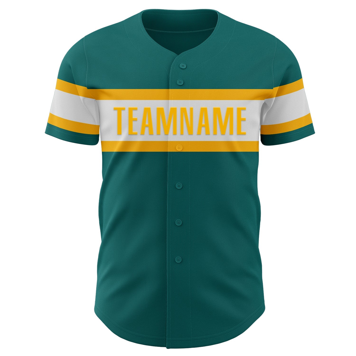 Custom Teal White-Gold Authentic Baseball Jersey - Sky-Custom