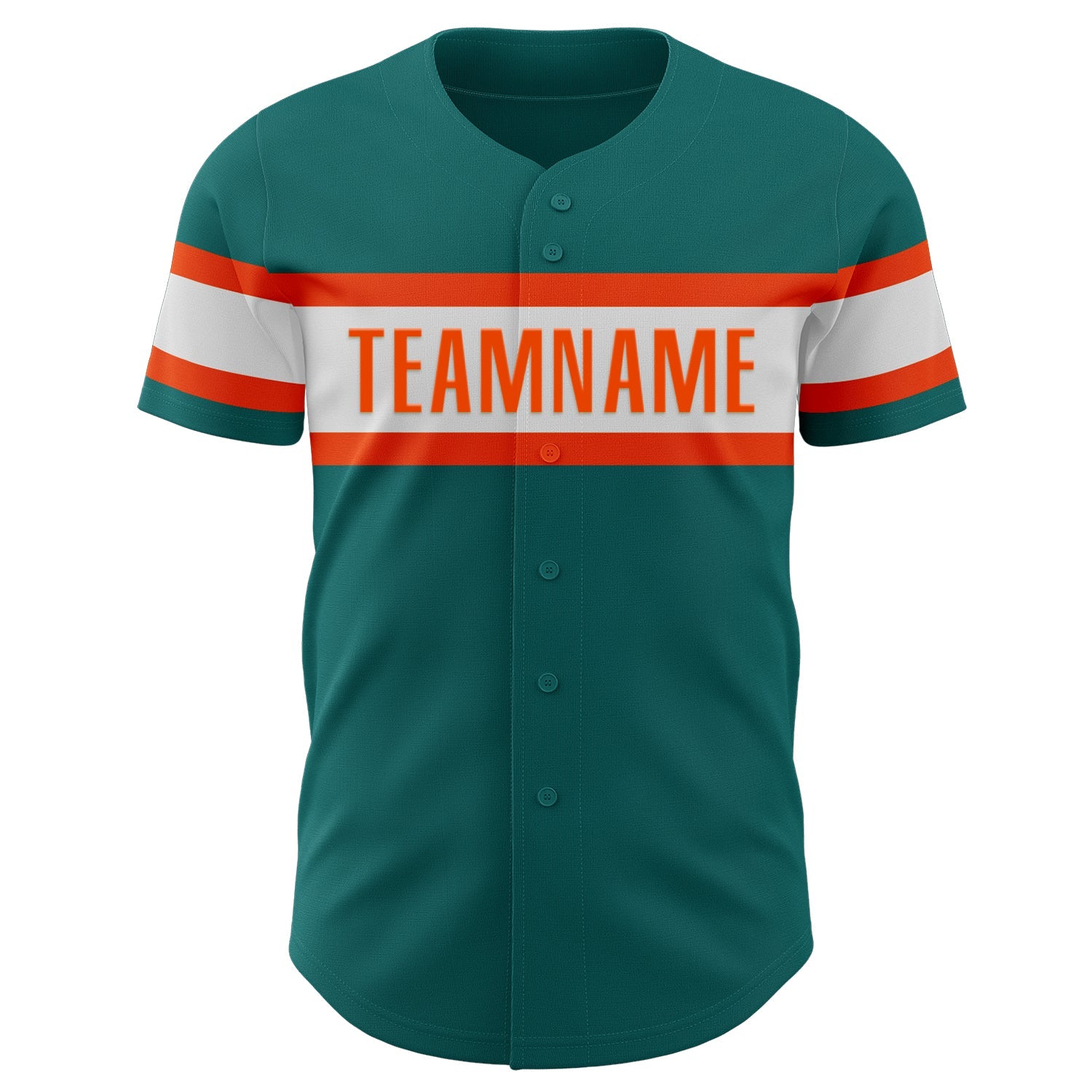 Custom Teal White-Orange Authentic Baseball Jersey - Sky-Custom