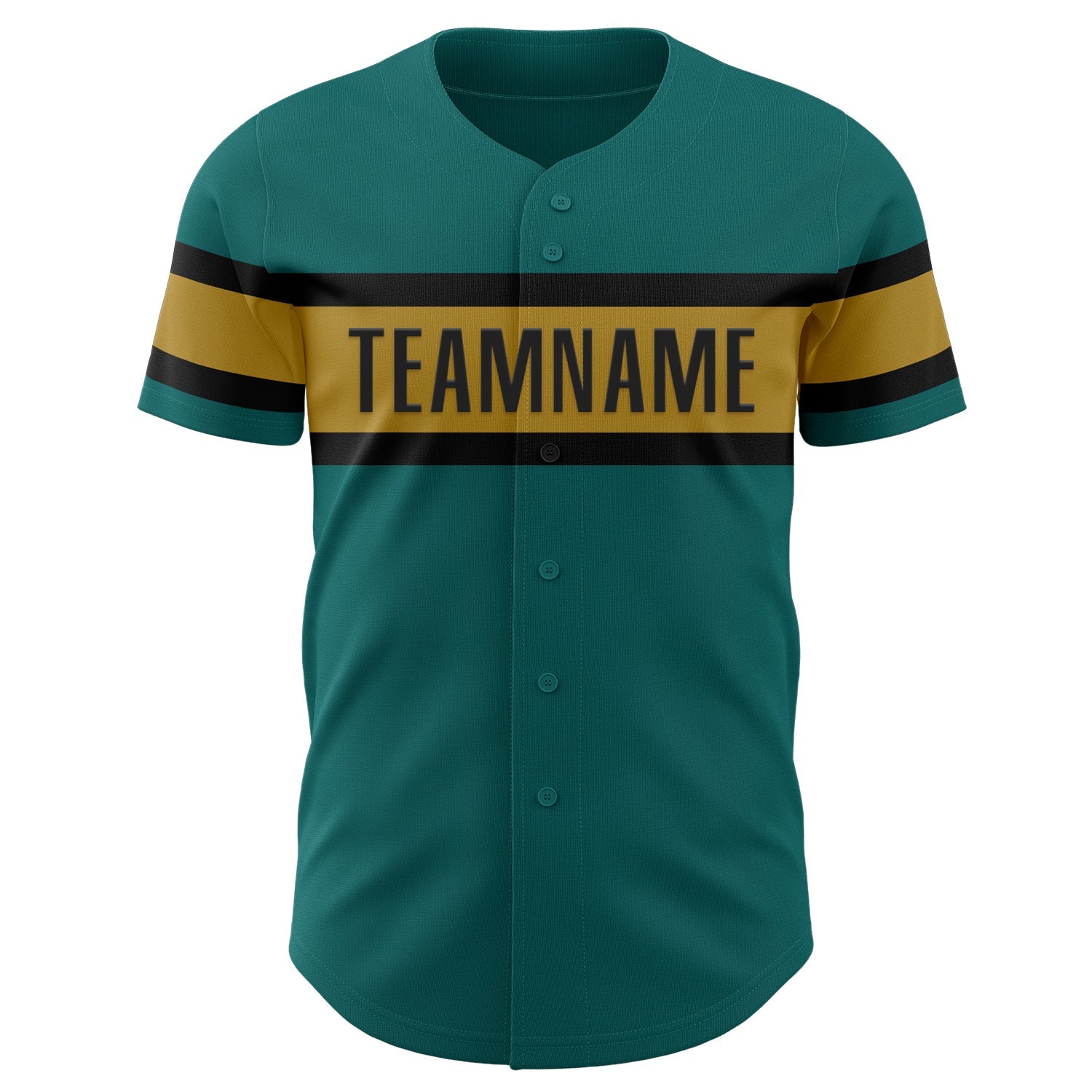 Custom Teal Old Gold-Black Authentic Baseball Jersey - Sky-Custom