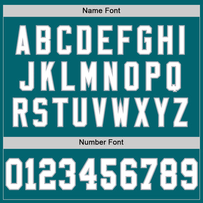 Custom Teal White-Gray Mesh Authentic Throwback Football Jersey - Sky-Custom