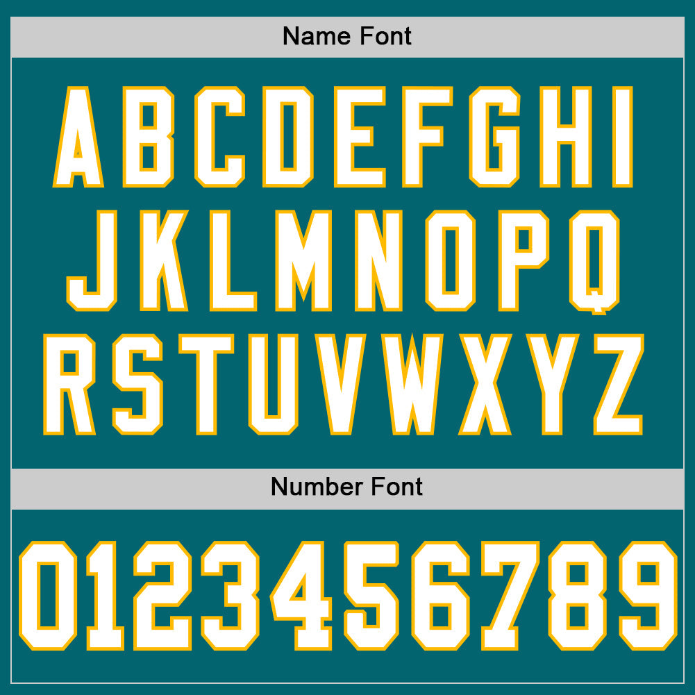 Custom Teal White-Gold Mesh Authentic Throwback Football Jersey - Sky-Custom