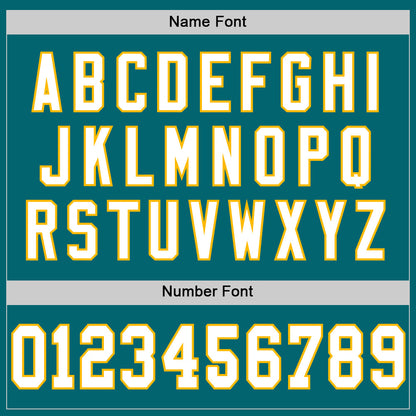 Custom Teal White-Gold Mesh Authentic Throwback Football Jersey - Sky-Custom