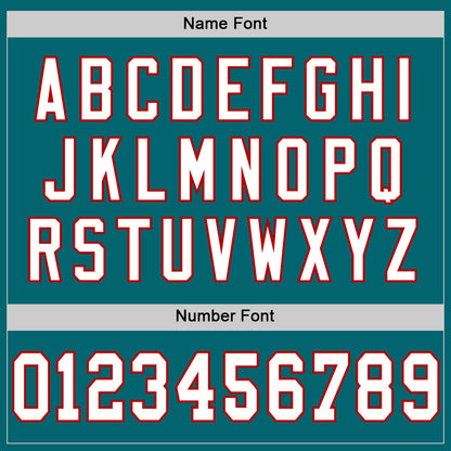 Custom Teal White-Red Mesh Authentic Throwback Football Jersey - Sky-Custom