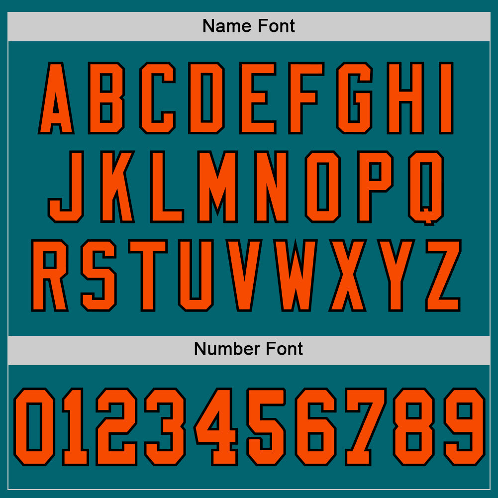 Custom Teal Orange-Black Mesh Authentic Throwback Football Jersey - Sky-Custom