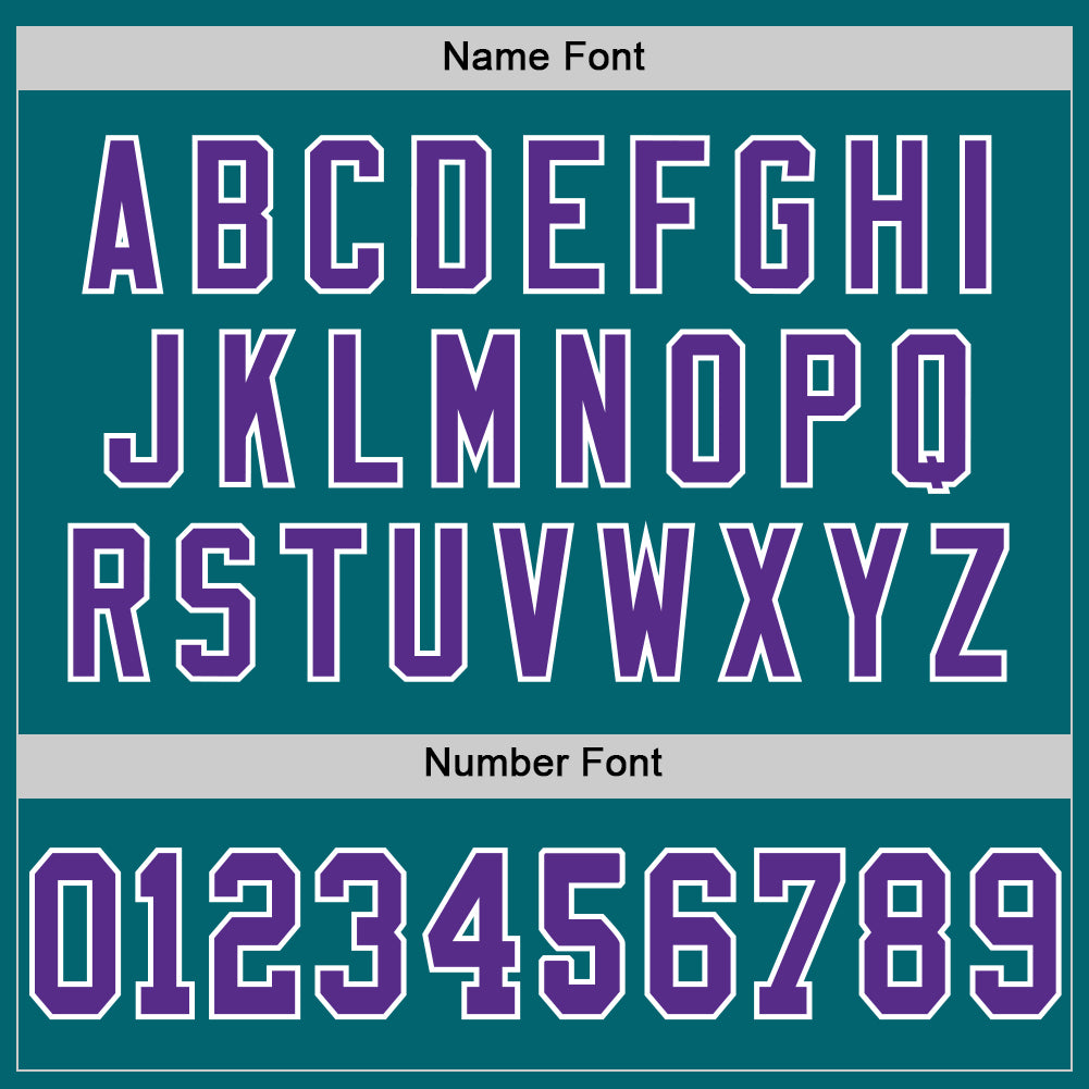 Custom Teal Purple-White Mesh Authentic Throwback Football Jersey - Sky-Custom