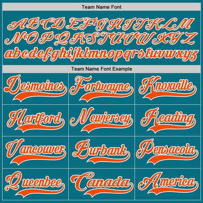 Custom Teal Orange-White Hockey Lace Neck Jersey - Sky-Custom