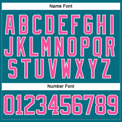 Custom Teal Pink-White Hockey Lace Neck Jersey - Sky-Custom