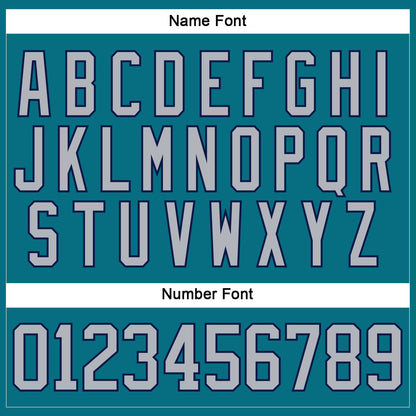 Custom Teal Gray-Navy Hockey Lace Neck Jersey - Sky-Custom