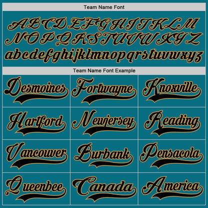 Custom Teal Black-Old Gold Hockey Lace Neck Jersey - Sky-Custom