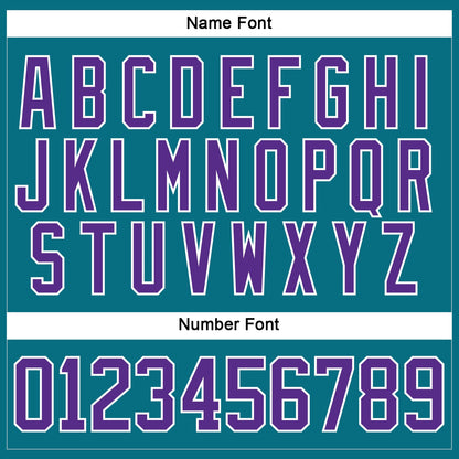 Custom Teal Purple-White Hockey Lace Neck Jersey - Sky-Custom