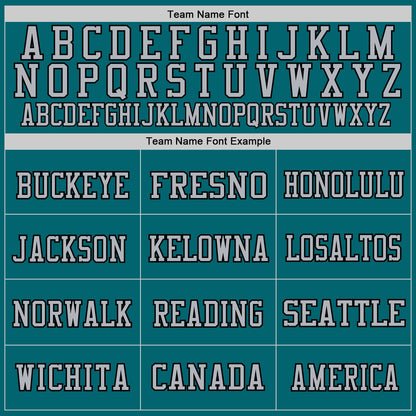 Custom Teal Gray-Black Mesh Authentic Throwback Football Jersey - Sky-Custom
