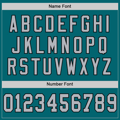 Custom Teal Gray-Black Mesh Authentic Throwback Football Jersey - Sky-Custom