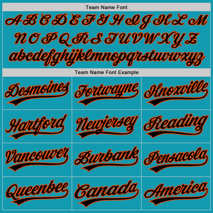 Custom Teal Black-Orange Authentic Throwback Baseball Jersey - Sky-Custom